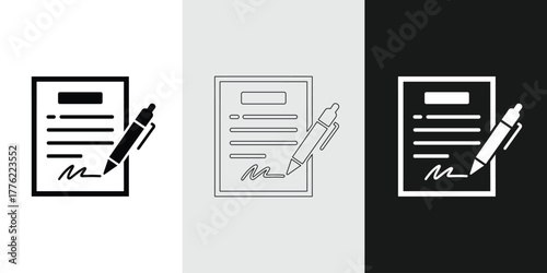 Minimal contract document with a pen