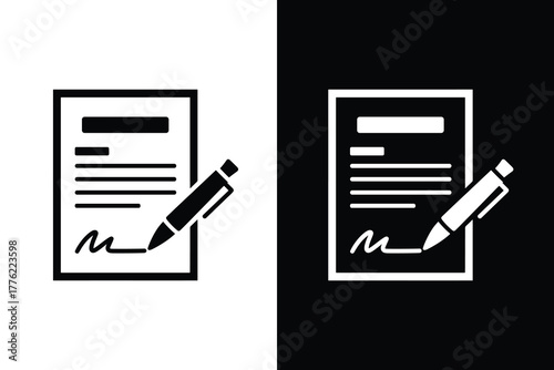 Signing a document contract vector illustration