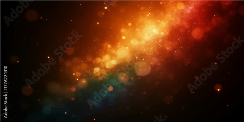 Abstract blue light galaxy background with bright stars and a distant nebula in the night sky