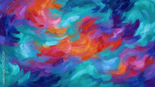 Abstract painting with vivid colors
