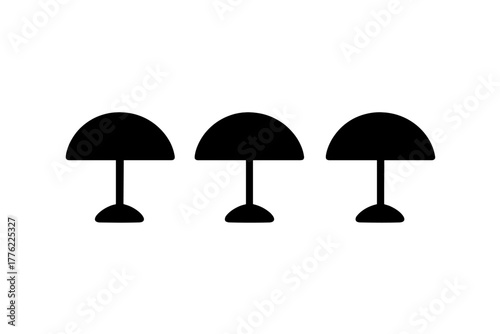 Design of three simple black lamp silhouettes on a white background for modern home decor ideas