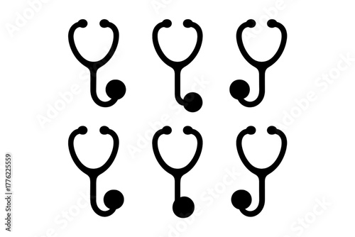 Stethoscopes arranged in a pattern for healthcare and medical awareness during a health campaign