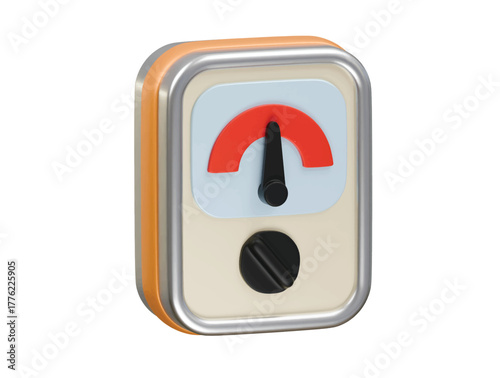 volt meter icon 3d illustration render