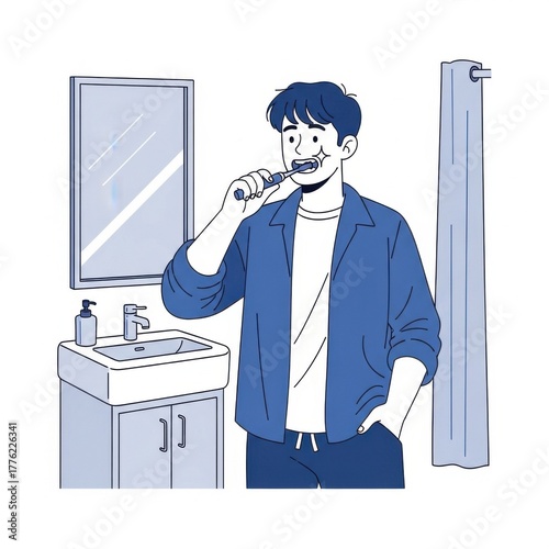 a man is bashing teeth