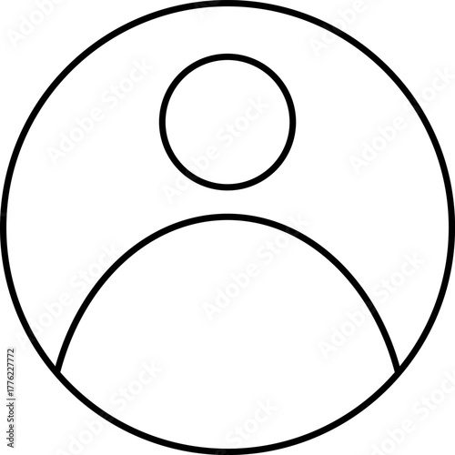 User profile avatar icon symbol. generic user placeholder vector line.