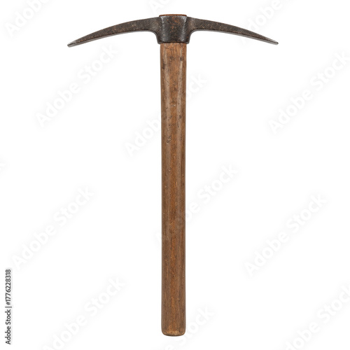 Obraz na płótnie Vintage pickaxe with wooden handle isolated