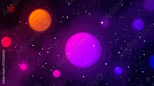 Colorful space planets