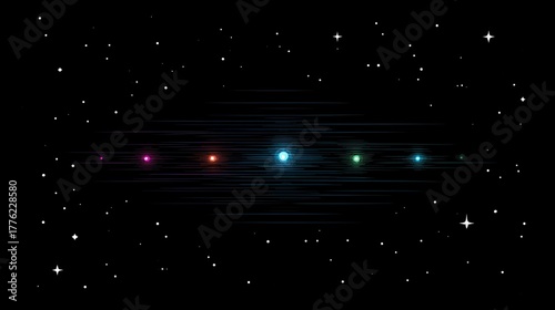 Colorful stars in dark space