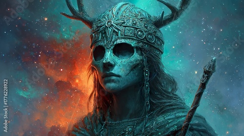 Fantasy female warrior portrait