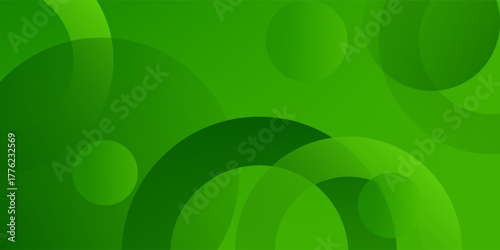 Abstract colorful green circle background. Overlap circle shapes pattern design. Eps10 vector
