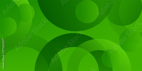 Abstract colorful green circle background. Overlap circle shapes pattern design. Eps10 vector