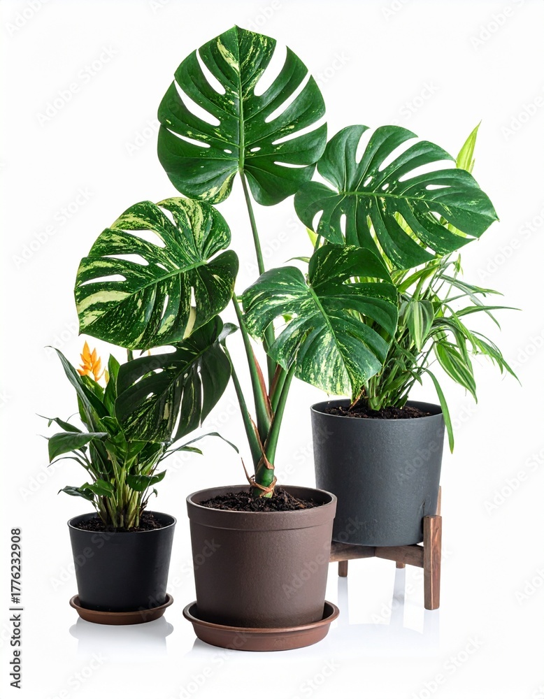 Obraz premium Monstera variegated in the tree pot