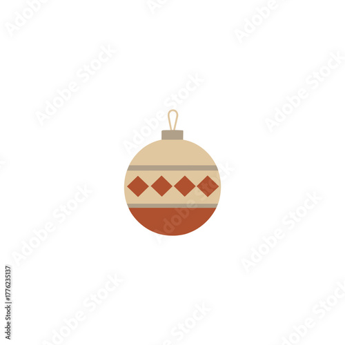 Minimalist Christmas Ornament Ball in Warm Beige and Brown Tones