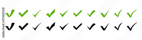 Check mark icons . Green check mark vector icons. Vector illustration.  Approved icon.