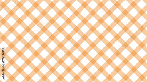 Diagonal orange checkered plaid in the white background	