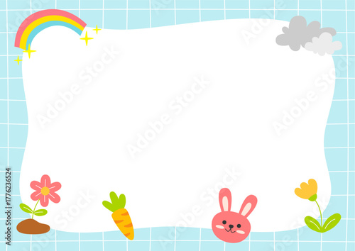 cute blue frame background