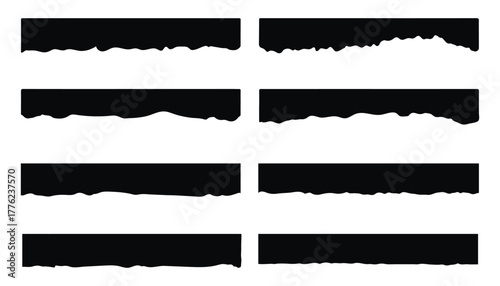 torn or ripped paper sheet, Scrapbook edge. Notebook tear or blank page split vector illustration 