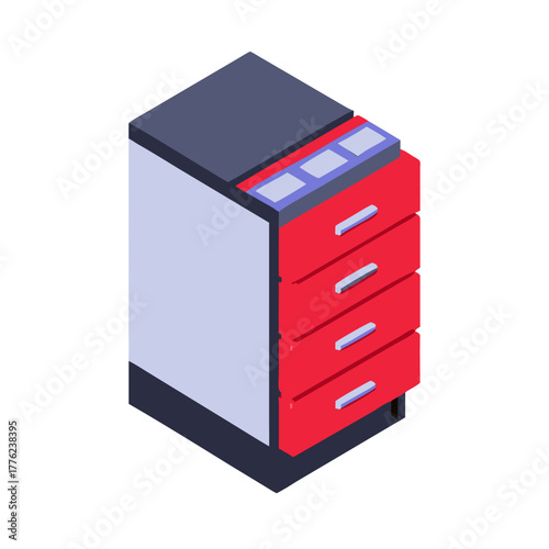 Filing cabinet with drawers Material SVG Icon