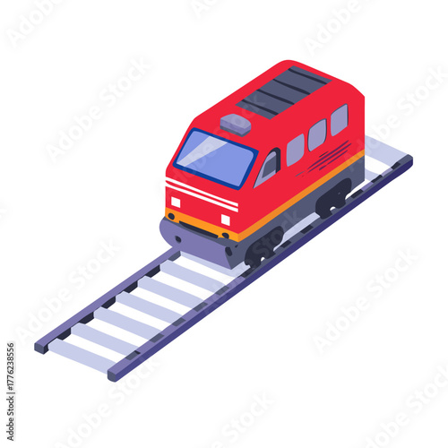 Train on tracks Material SVG Icon