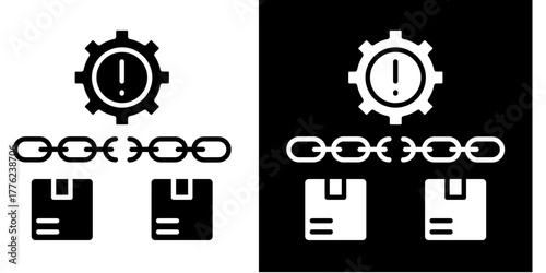 Supply Chain Issues  Icon Set White Style Collection