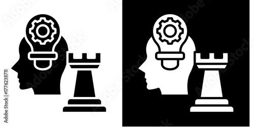 Strategy Difficulties  Icon Set White Style Collection