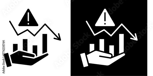 Financial Crisis  Icon Set White Style Collection