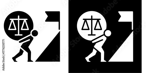 Legal Challenges  Icon Set White Style Collection