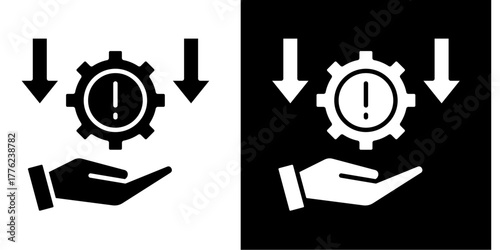 Business Risk  Icon Set White Style Collection