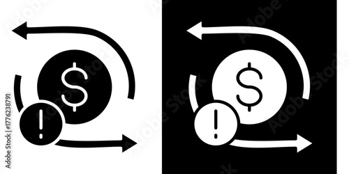 Cash Flow Issues  Icon Set White Style Collection
