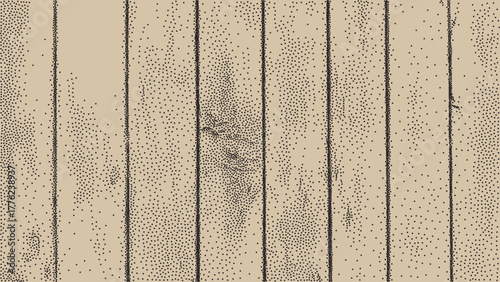 Dotted wooden textured background. Vector stipple dots abstract natural grain wood planks neutral texture photocopy effect
