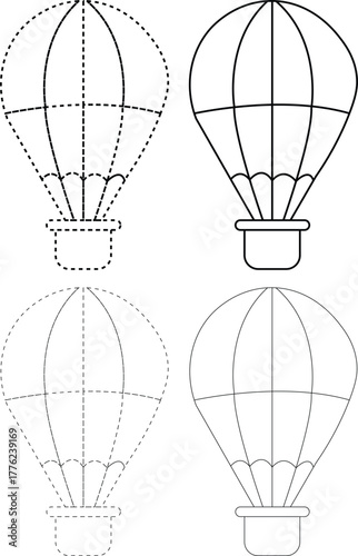 set of hot air balloon vector