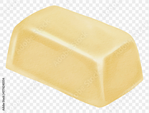 Watercolor butter block for baking and Thanksgiving cooking design. Vector.