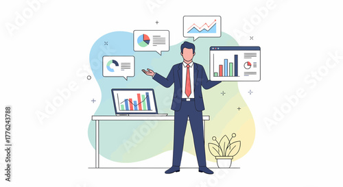 Executive Presenting Data Charts And Growth Analysis Report For Investors