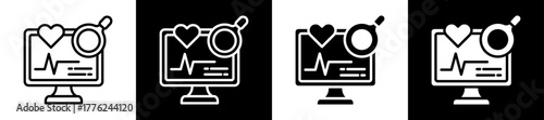 Condition Monitoring Icon Set In Black And White Filled Style Collection