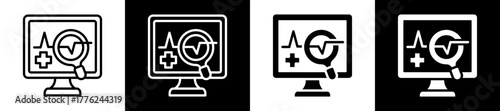 System Diagnostics Icon Set In Black And White Filled Style Collection