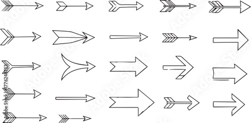 Assorted Hand Drawn Arrows Collection | Directional Signs, Graphic Elements, and Design Assets for Infographics, Web Design, and Presentations