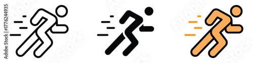Fast runner, Athlete, Marathon speed competition icon vector. motion and speed symbol. vector illustration.