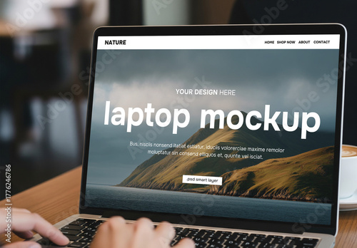 Person using a laptop - mockup