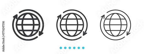 Global Refresh icon. Thin line icon vector