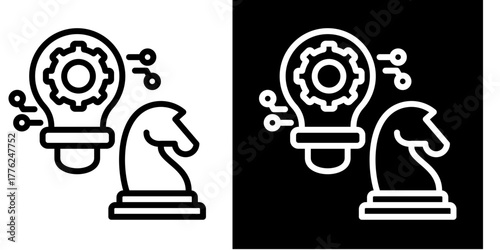 Smart Business Strategy   Icon Set White Style Collection