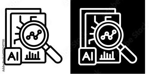 Ai-Powered Analytics   Icon Set White Style Collection