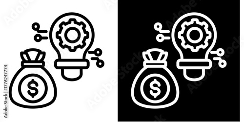 Smart Financial Management   Icon Set White Style Collection