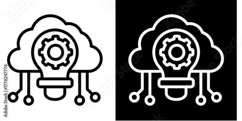 Cloud Computing Solutions   Icon Set White Style Collection