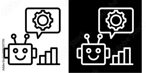 Ai Chatbot Assistance   Icon Set White Style Collection