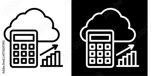 Cloud-Based Accounting   Icon Set White Style Collection