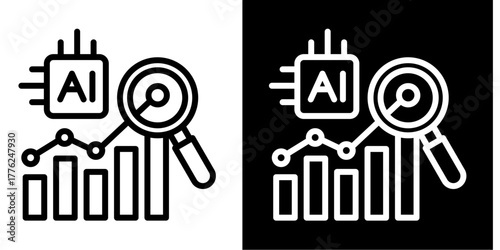 Ai-Powered Sales Forecasting   Icon Set White Style Collection