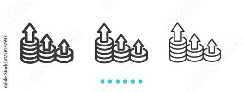 Financial Growth icon. Thin line icon vector