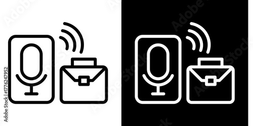 Voice Assistant For Business   Icon Set White Style Collection