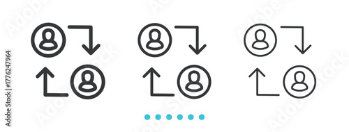 User Transfer icon. Thin line icon vector