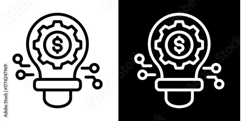 Fintech Innovation   Icon Set White Style Collection